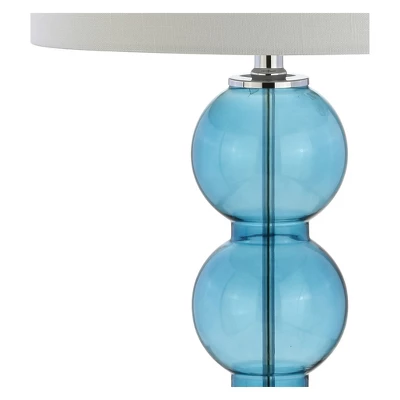 (Set Of 2) 27" Bella Glass Triple Sphere Table Lamp Sky Blue (Includes LED Light Bulb) - JONATHAN Y - Image 2