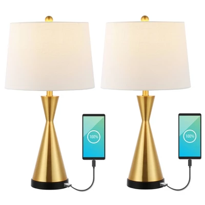 (Set Of 2) 26" Colton Classic French Country Iron LED Table Lamp With USB Charging Port (Includes LED Light Bulb) - JONATHAN Y - Image 8