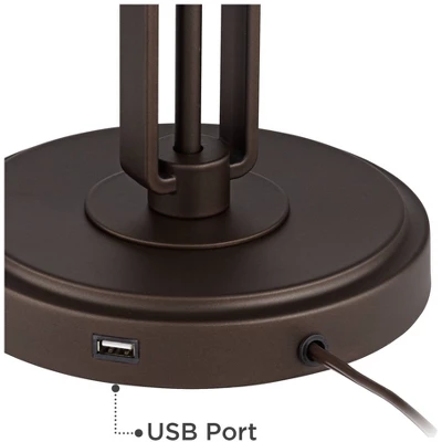 Franklin Iron Works Dayn Industrial Accent Table Lamps Set Of 2 23" High Bronze Metal LED Mesh Shade For Bedroom Living Room Bedside Nightstand Office - Image 6