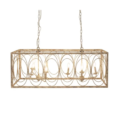 Vintage Metal Chandelier Gold - Olivia & May - Image 2