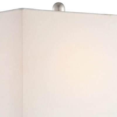 360 Lighting Connie Modern Table Lamps 25" High Set Of 2 White Faux Marble With USB Charging Ports Rectangular Shade For Living Room Office Desk House - Image 6