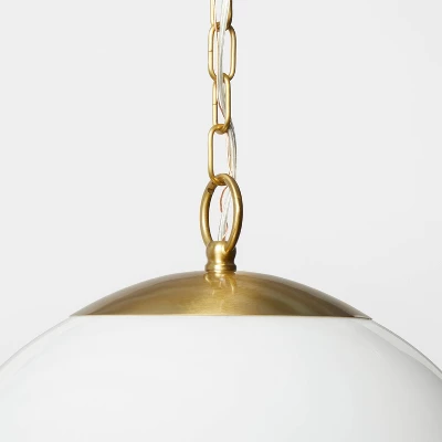 Milk Glass Ceiling Pendant Brass - Threshold⢠Designed With Studio McGee - Image 4