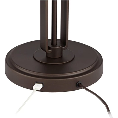 Franklin Iron Works Dayn Industrial Accent Table Lamps Set Of 2 23" High Bronze Metal LED Mesh Shade For Bedroom Living Room Bedside Nightstand Office - Image 7