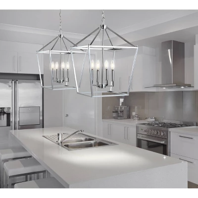 16" Metal Pagoda Lantern Pendant (Includes LED Light Bulb) - JONATHAN Y - Image 4