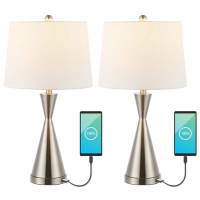 (Set Of 2) 26" Colton Classic French Country Iron LED Table Lamp With USB Charging Port (Includes LED Light Bulb) - JONATHAN Y - Image 9