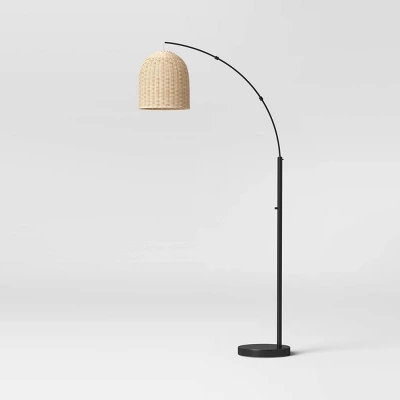 Addison Arc Floor Lamp With Natural Rattan Shade - Threshold⢠- Image 5