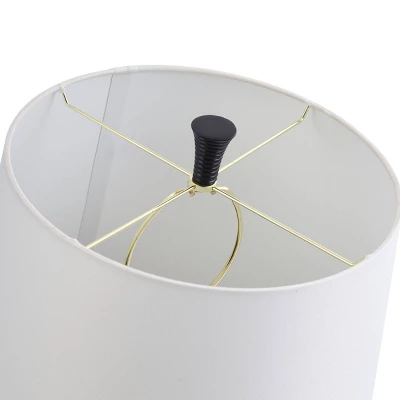 Logan Pear Shaped Sleek Table Lamp With Fabric Shade Black/White - StyleCraft - Image 3