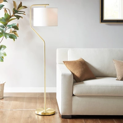 Aster Angular Floor Lamp (Includes LED Light Bulb) Black/Gold - Hampton Hill