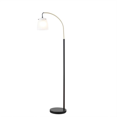 Bristol Arched Floor Lamp Matte Black Base/Frosted Shade - Ink+Ivy - Image 3