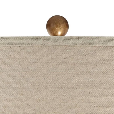 Possini Euro Design Kingston Modern Mid Century Table Lamp 32 3/4" Tall White Grooved Patterned Ceramic Taupe Drum Shade For Bedroom Living Room House - Image 2