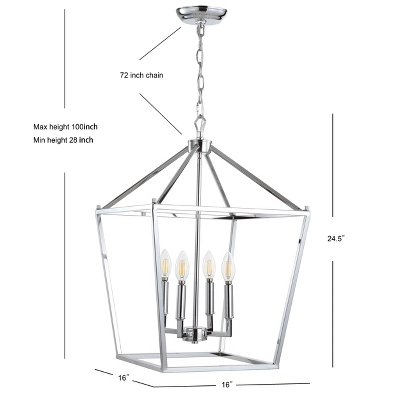 16" Metal Pagoda Lantern Pendant (Includes LED Light Bulb) - JONATHAN Y - Image 3