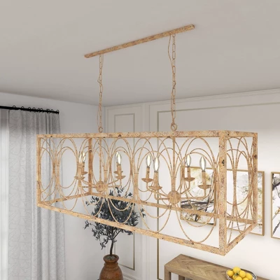 Vintage Metal Chandelier Gold - Olivia & May - Image 3