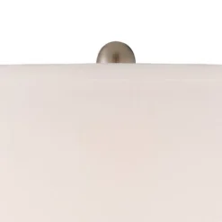 360 Lighting Simon Modern Table Lamps Set Of 2 With Square Risers 27" Tall Brushed Nickel USB Charging Port White Shade For Bedroom Living Room Desk