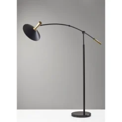 Bradley Arc Lamp With Smart Switch Black (Includes LED Light Bulb) - Adesso