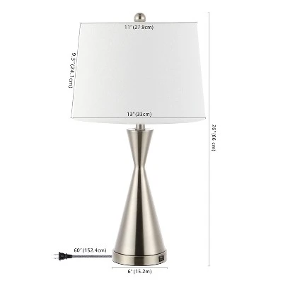 (Set Of 2) 26" Colton Classic French Country Iron LED Table Lamp With USB Charging Port (Includes LED Light Bulb) - JONATHAN Y - Image 2