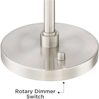 Possini Euro Design Eliptik Modern Desk Table Lamp 24 1/2" High Satin Nickel LED Swing Arm Adjustable Height For Bedroom Living Room Nightstand Office - Image 4