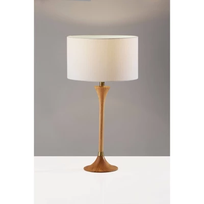 Rebecca Table Lamp Natural Rubberwood With Antique Brass Accent - Adesso - Image 4