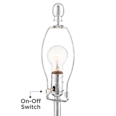 360 Lighting Sergio Modern Accent Table Lamps 23 1/2" High Set Of 2 Chrome Clear Acrylic With USB Charging Port Blue Softback Drum Shade For Home Desk - Image 2