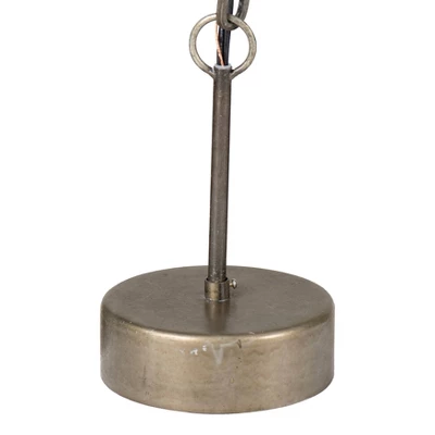 Metal Chandelier With Draped Wood Beads Light Beige - Storied Home