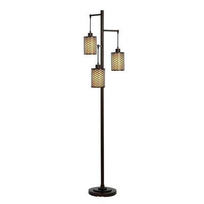 Lattice Design Rubbed Bronze Finish Tree Floor Lamp - StyleCraft - Image 3