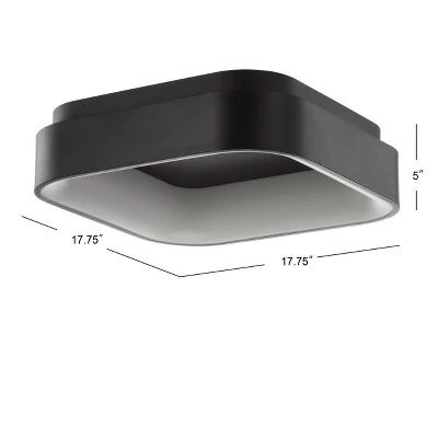 17.75" Metal Rafael Flush Mount (Includes Energy Efficient Light Bulb) Black - JONATHAN Y - Image 3