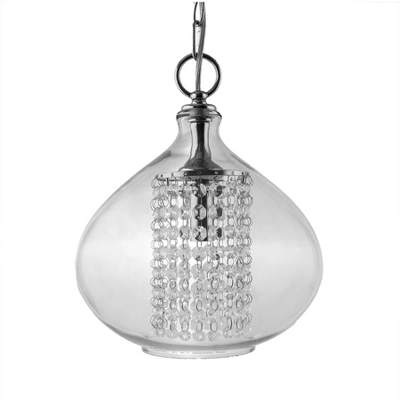 11.75" Faceted Crystal Glass Hanging Pendant - River Of Goods - Image 2