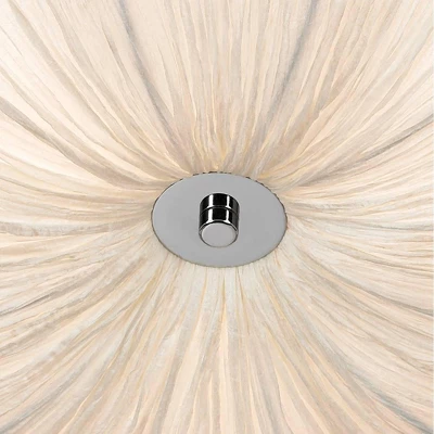 Possini Euro Design Planetarium Modern Ceiling Light Flush Mount Fixture 21" Wide Chrome 3-Light Ivory Fabric Scalloped Bowl For Bedroom Living Room - Image 2
