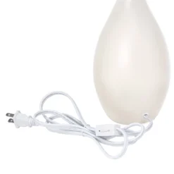 18.11" Traditional Standard Ceramic Dewdrop Table Desk Lamp With Matching Fabric Shade Off-White - Creekwood Home