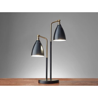 24.75" X 32.5" Chelsea 2-Head Desk Lamp Black - Adesso - Image 2