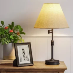 Large Swing Arm Oil Rubbed Lamp Base Black - Thresholdâ˘