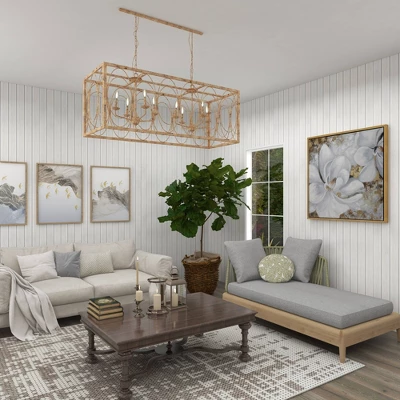 Vintage Metal Chandelier Gold - Olivia & May - Image 10