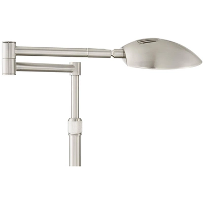 Possini Euro Design Eliptik Modern Desk Table Lamp 24 1/2" High Satin Nickel LED Swing Arm Adjustable Height For Bedroom Living Room Nightstand Office - Image 3