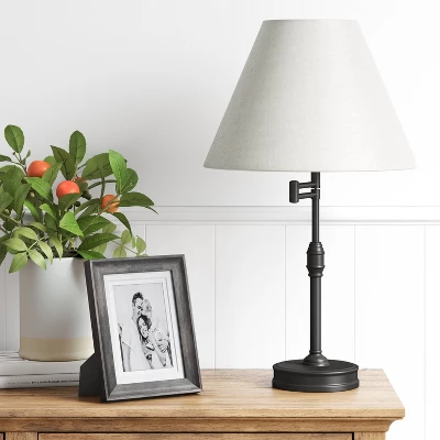 Large Swing Arm Oil Rubbed Lamp Base Black - Threshold⢠- Image 2