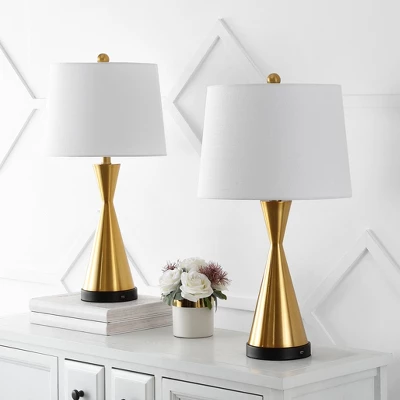 (Set Of 2) 26" Colton Classic French Country Iron LED Table Lamp With USB Charging Port (Includes LED Light Bulb) - JONATHAN Y - Image 4