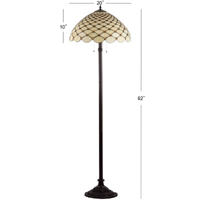62" Lee Tiffany Style Floor Lamp (Includes LED Light Bulb) Bronze - JONATHAN Y - Image 3