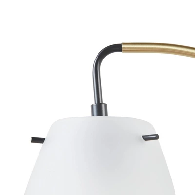 Bristol Arched Floor Lamp Matte Black Base/Frosted Shade - Ink+Ivy - Image 4