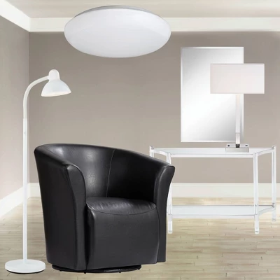 360 Lighting Modern Floor Lamp Adjustable Gooseneck Arm 56" Tall White Metal For Living Room Reading Bedroom Office - Image 7