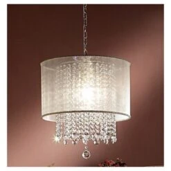 21" Antique Metal Chandelier Ceiling Lamp With Chain Brown - Ore International