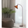 65" Metal Downbridge Adjustable Floor Lamp With Mica Shade Rust - Cal Lighting