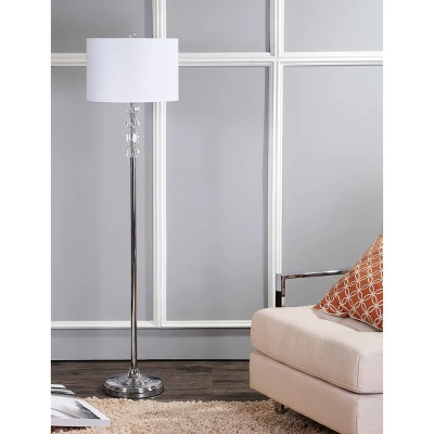 59.5" Crystal/Metal Aubrey Floor Lamp (Includes LED Light Bulb) Clear - JONATHAN Y - Image 2