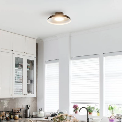 1-Light LED Integrated Matte Black Flush Mount Ceiling Light - Globe Electric - Image 7