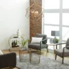 Modern Metal Chandelier With Link Style Chain Gold - Olivia & May