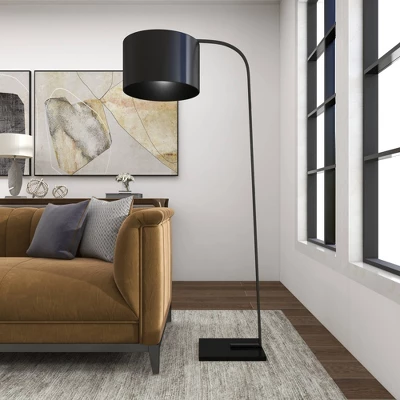 Traditional Metal Floor Lamp Black - Olivia & May - Image 10