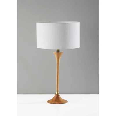 Rebecca Table Lamp Natural Rubberwood With Antique Brass Accent - Adesso - Image 5