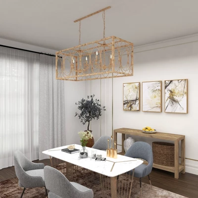 Vintage Metal Chandelier Gold - Olivia & May - Image 8