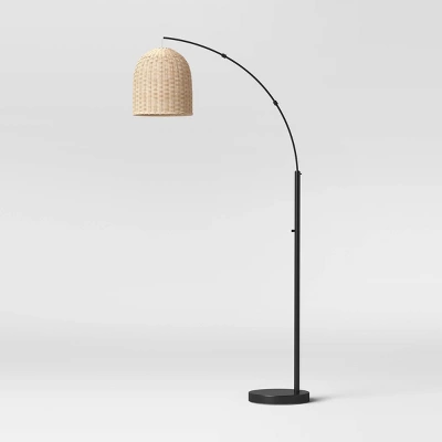 Addison Arc Floor Lamp With Natural Rattan Shade - Threshold⢠- Image 4
