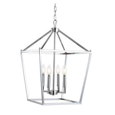 16" Metal Pagoda Lantern Pendant (Includes LED Light Bulb) - JONATHAN Y