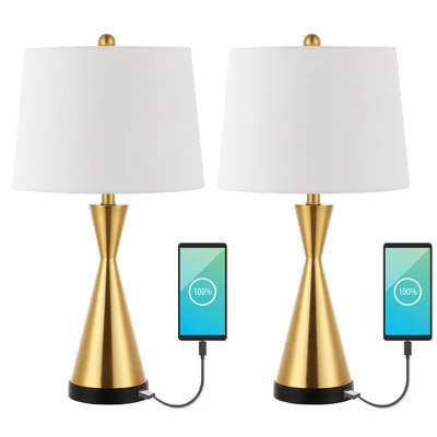 (Set Of 2) 26" Colton Classic French Country Iron LED Table Lamp With USB Charging Port (Includes LED Light Bulb) - JONATHAN Y - Image 5
