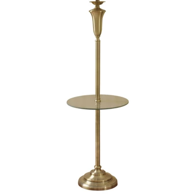 61" 3-way Madison Floor Lamp Glass Table Antique Brass - StyleCraft - Image 2