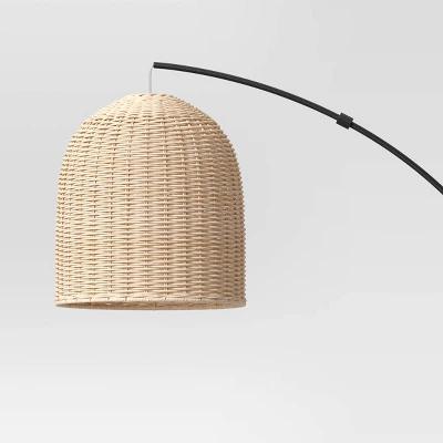 Addison Arc Floor Lamp With Natural Rattan Shade - Threshold⢠- Image 3